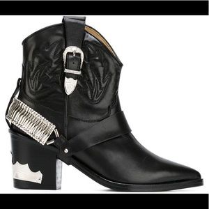 Silver accent cowboy boots